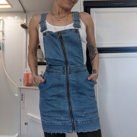 New❤️Wild Fable Zip Up Overall mini Dress sz XS - Picture 7 of 10